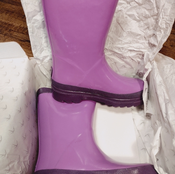 Deer Stags Purple Puddle Jumper Rubber Boots Kids Size 10 New w/Tags/Box - Picture 3 of 16